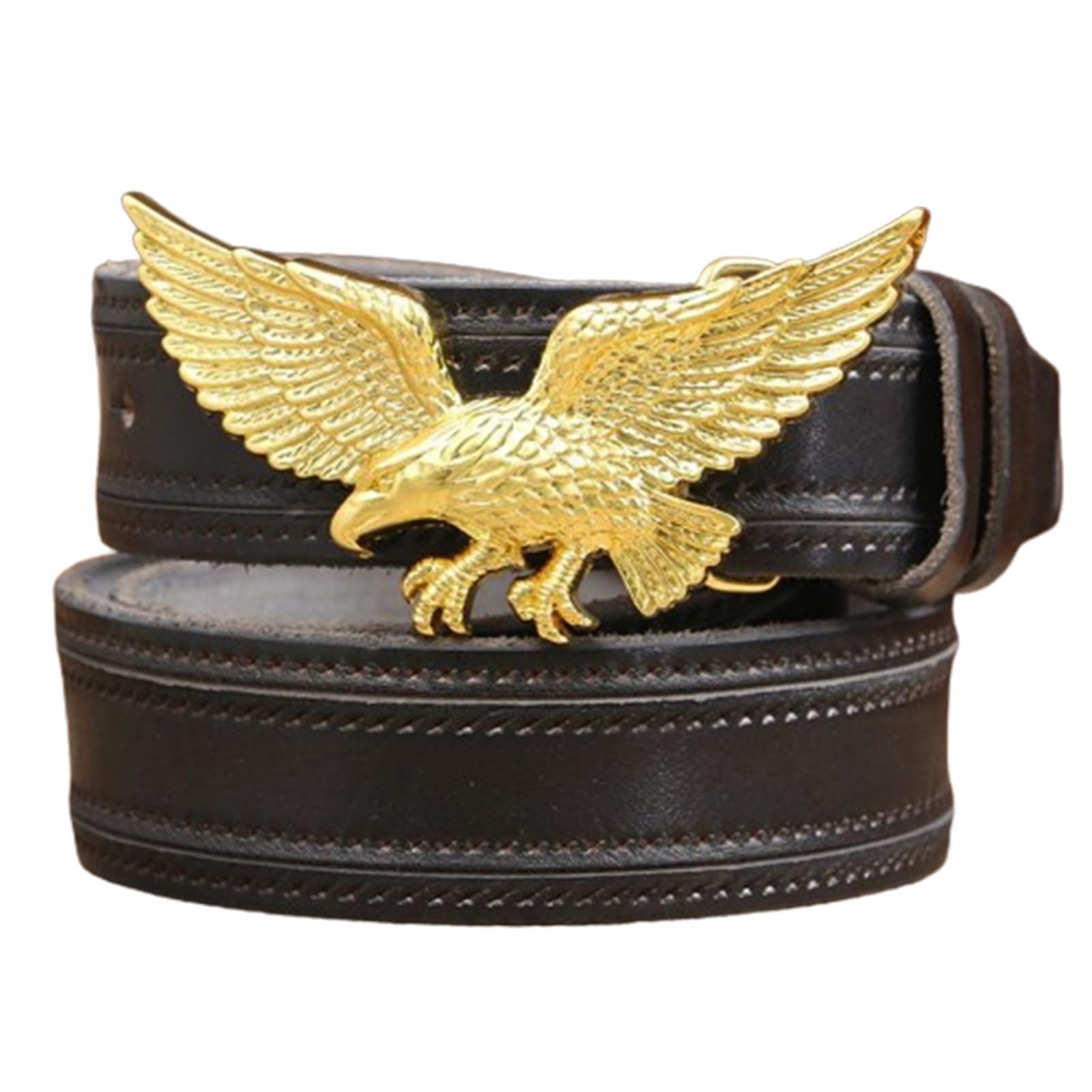 Cintura Da Uomo E Donna In Pelle Con Fibbia Western Incisa Aquila Volante - Cowboy, Cowgirl Country