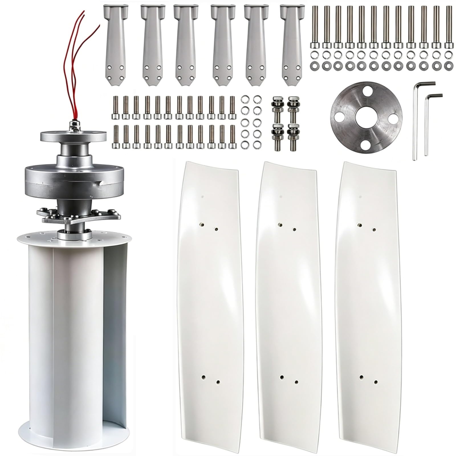 Aerogenerador Doméstico 16000W 20000W Turbina Eólica Vertical Kit Completo 12V 24V 48V 220V con Controlador, Generador de Bajo Ruido en Espiral para Jardín(20000W,220V)
