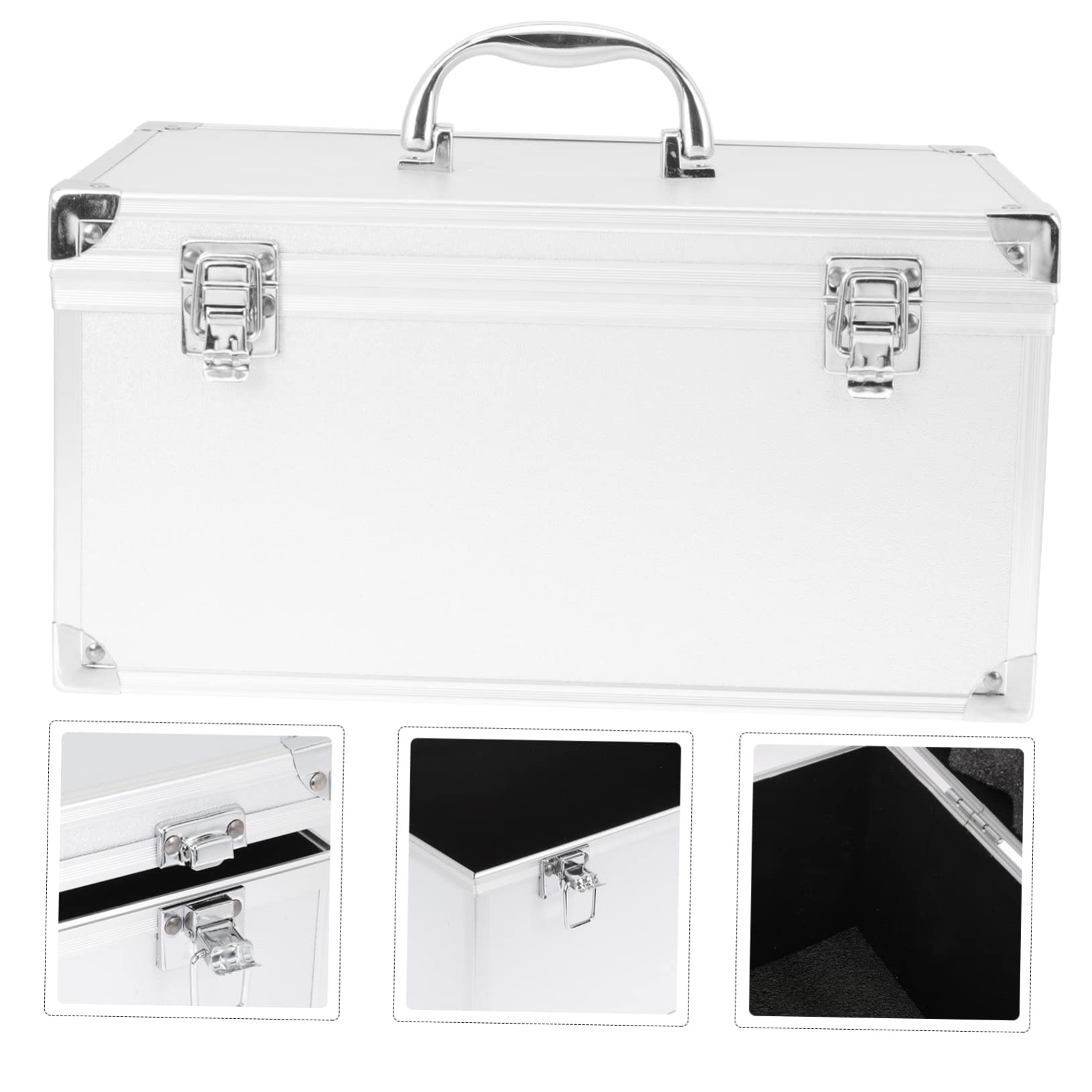 Homoyoyo Caja De Herramientas Organizador De Botiquin De Primeros Auxilios Estuche Rígido De Aluminio Maletín De Aluminio Medicación De Viaje Camión Estuche Duro Viajar Aleación De Aluminio