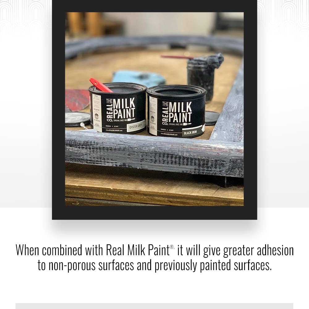 Real Milk Paint, Adhesion Promoter and Bonding Primer for Milk Paint on Plastic, Shellac, Glass, Painted, and Varnished Surfaces, Ultra Bond, Water Based, No VOCs, 16 oz.