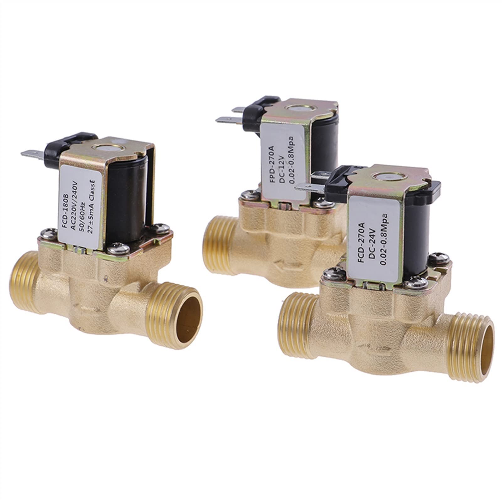 SZZAVCOIW Valve 1pc G1/2'' Brass Electric Solenoid DC12V 24V AC 220V for Solar Water Heater(AC220V)
