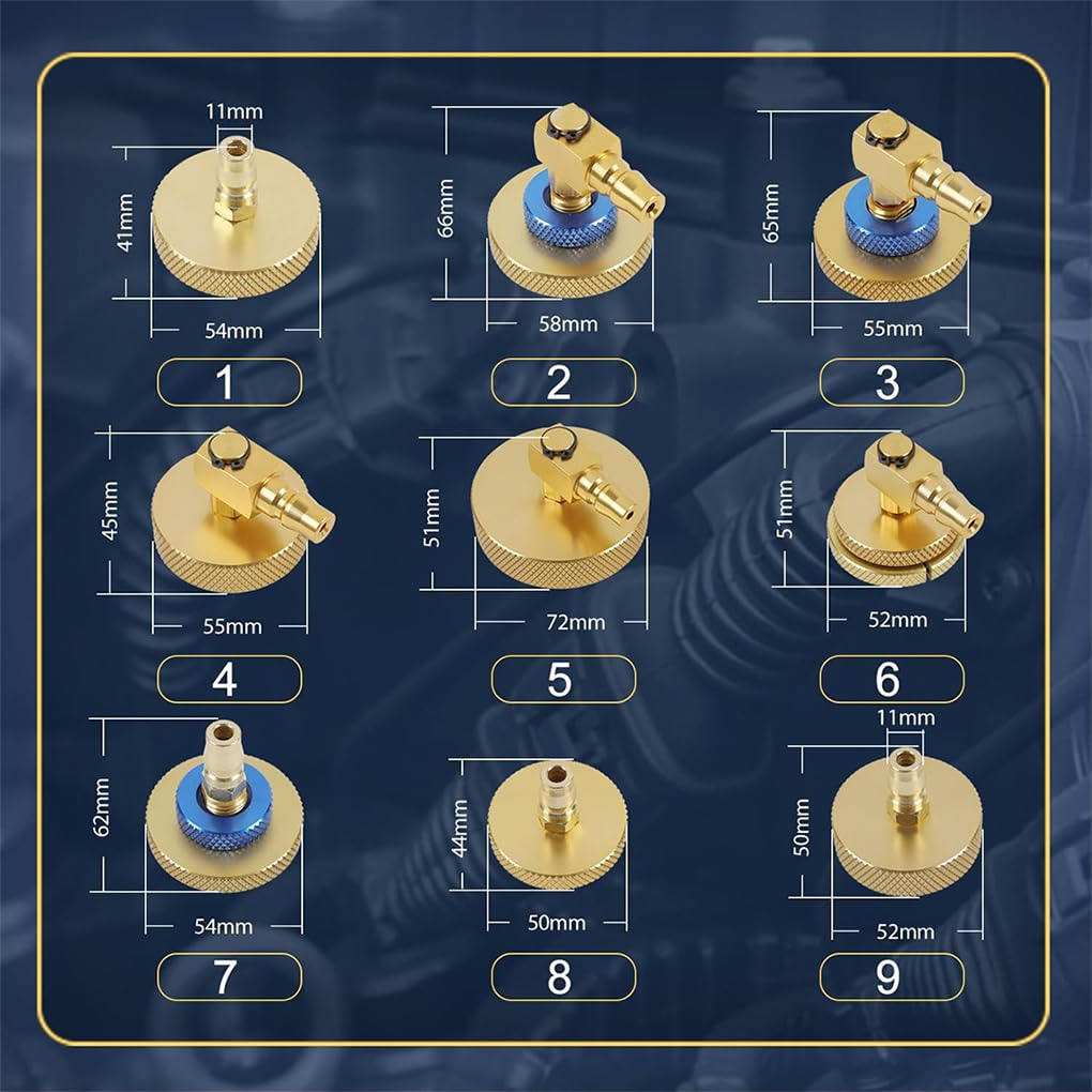 Kit de 17 adaptadores de Purga de líquido de Frenos y Conector rápido para facilitar el Cambio y el Transporte del líquido de Frenos. Conector