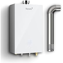 GEN II Ranein Propane Gas Tankless Water Heater, 3.17 GPM, 78,500 BTU Glass Panel Design Indoor On Demand Instant Hot Water Heater with LED Temperature Control Panel