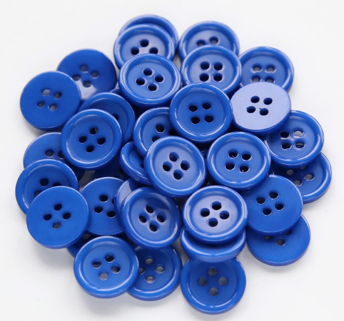 GANSSIA 5/8" (15mm) Sewing Flatback Buttons Blue Color Bulk Button Pack of 160 Pcs