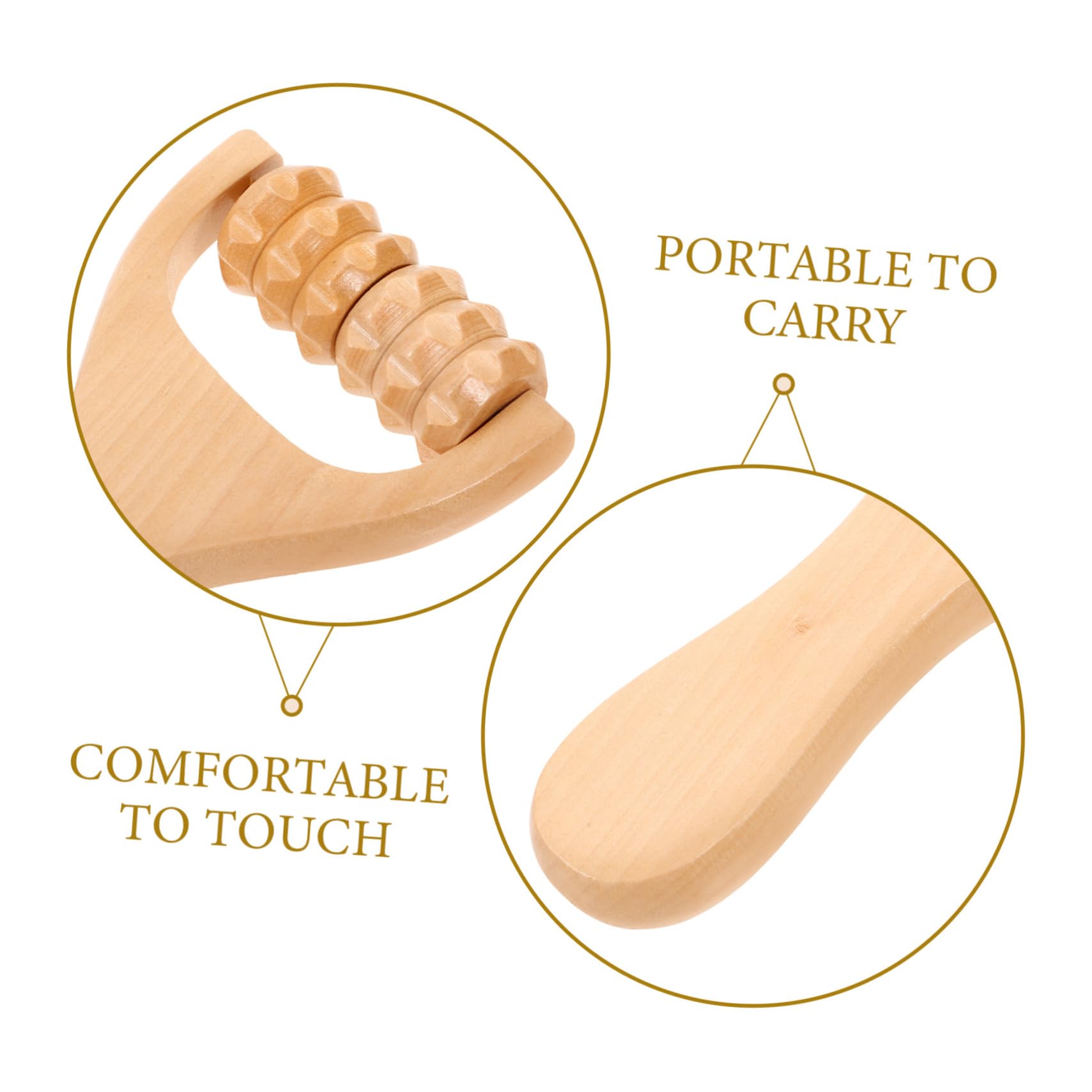 Rodillo de Masaje de Madera 1 Set para Pies y Espalda | Automasaje Manual, Uso en Casa y Viaje, Acabado sin Rebabas, Pensado para Mujeres