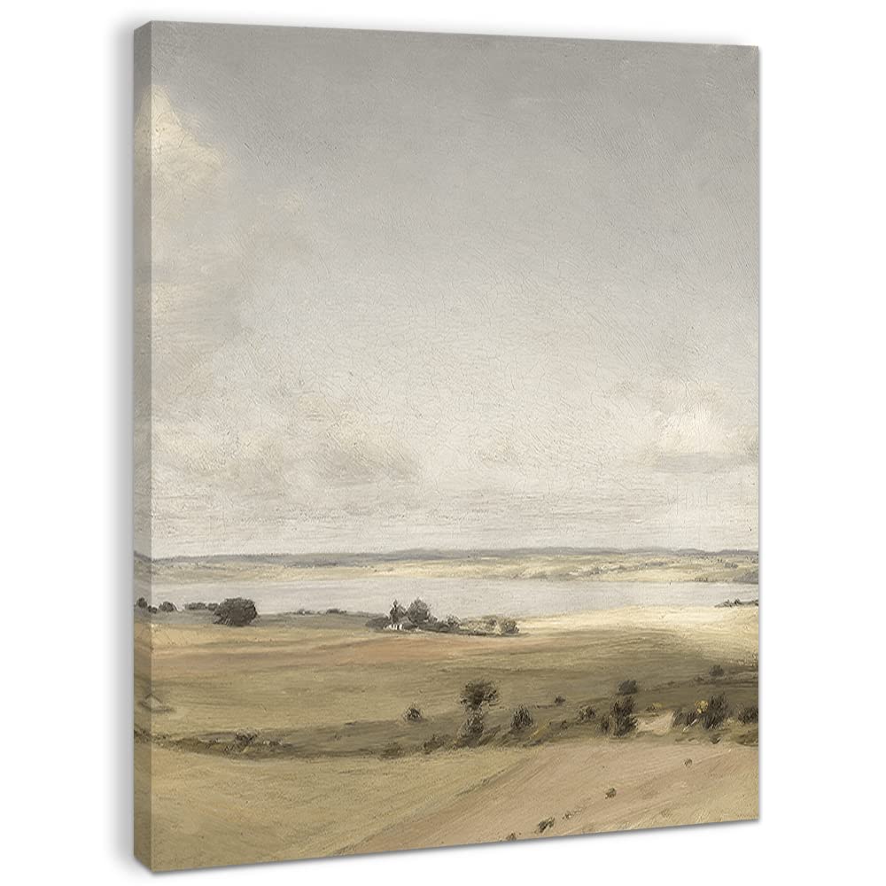 YUMKNOW Vintage Print on Canvas Wall Art 11x14 Ready to Hang Rustic Green Modern