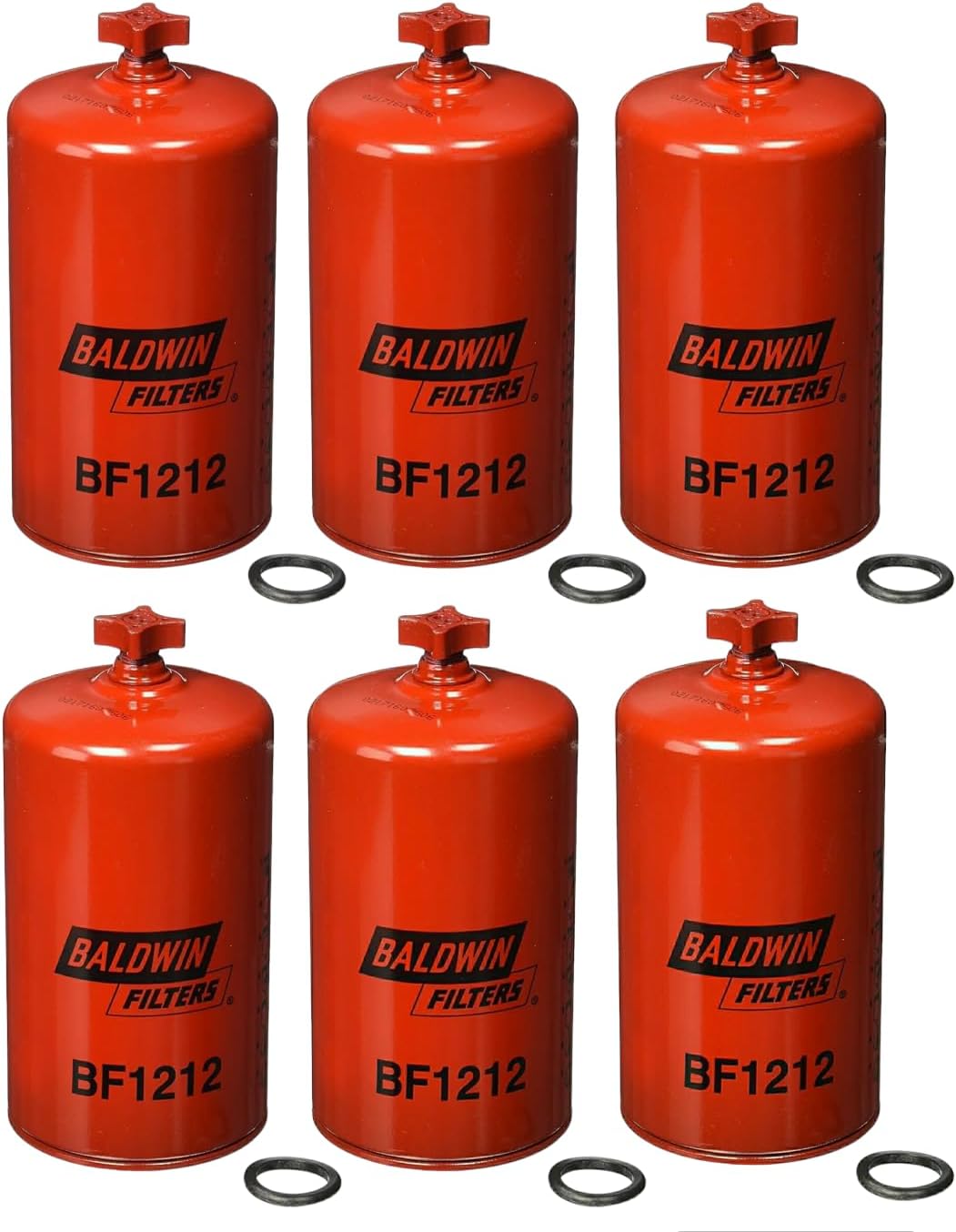 BF1212 Baldwin Fuel/Water Sep. Filter Replace Cummins 3308638, FS1212, P55800 (6 Pack)
