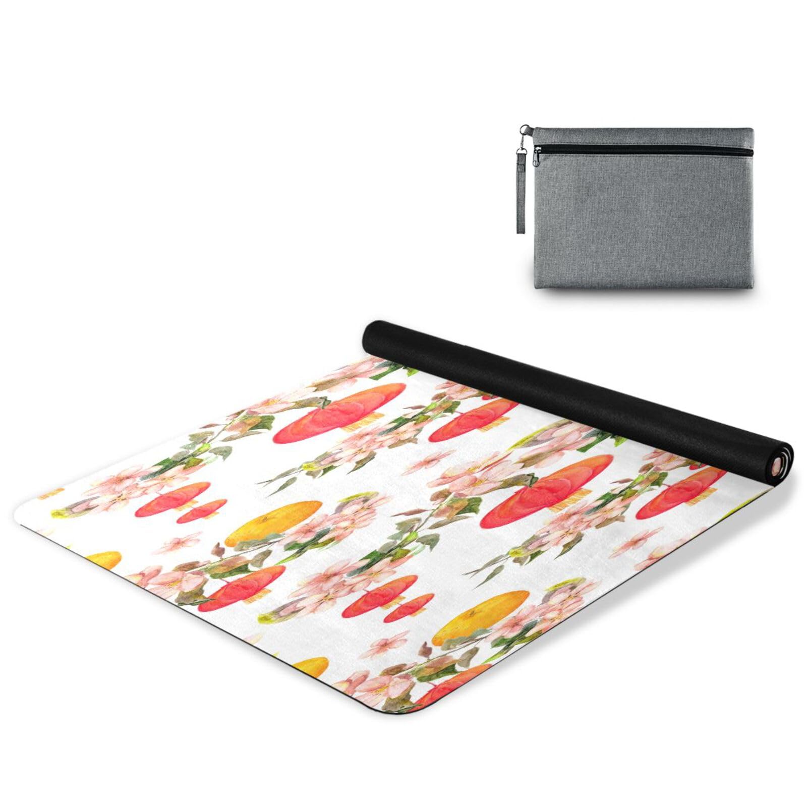pnyoin Holiday Branch Mandarin Plum Yoga Mat for Women Men 71