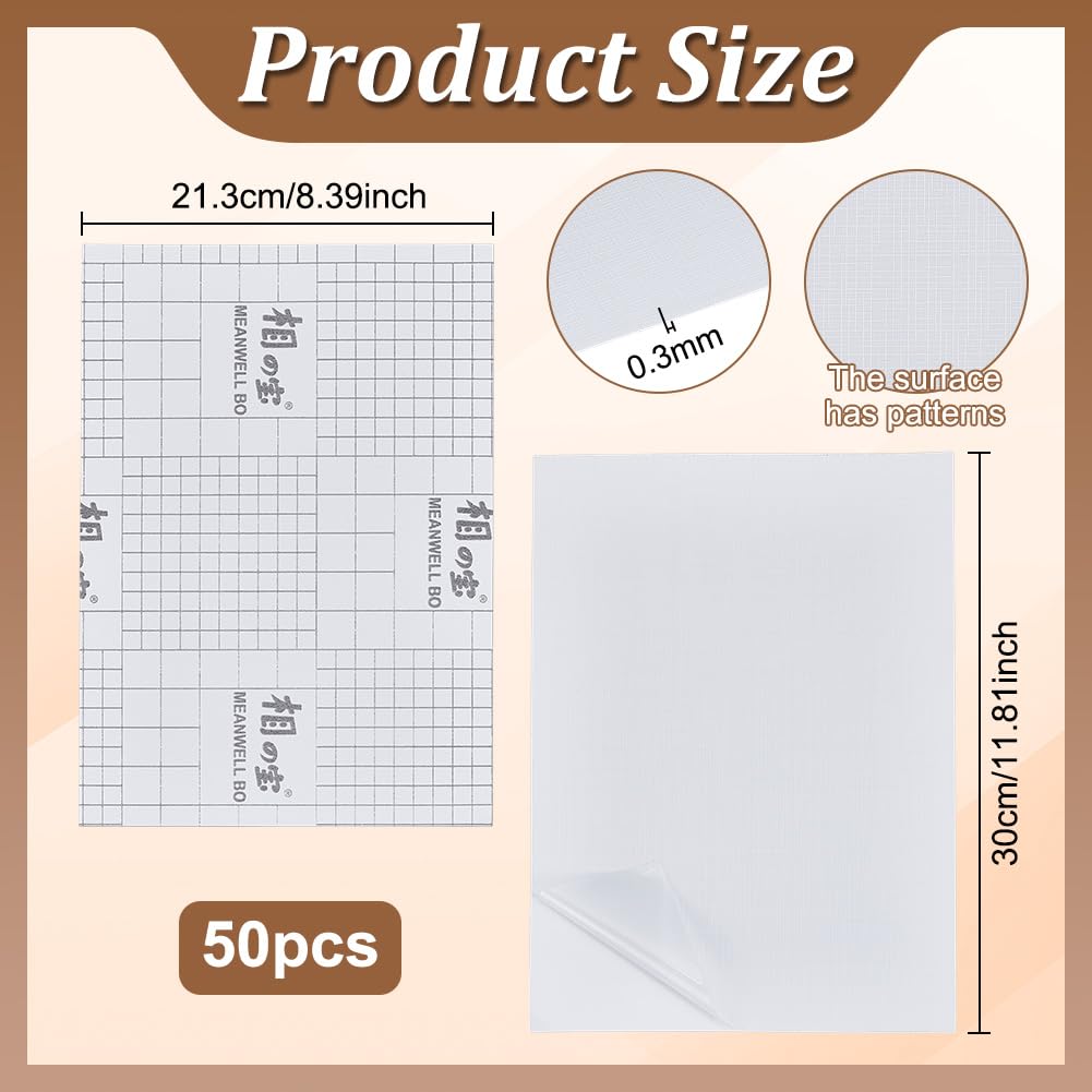 BENECREAT Feuilles de Plastification Autocollantes A4 21.3x30cm 50 Pièces Sans Machine