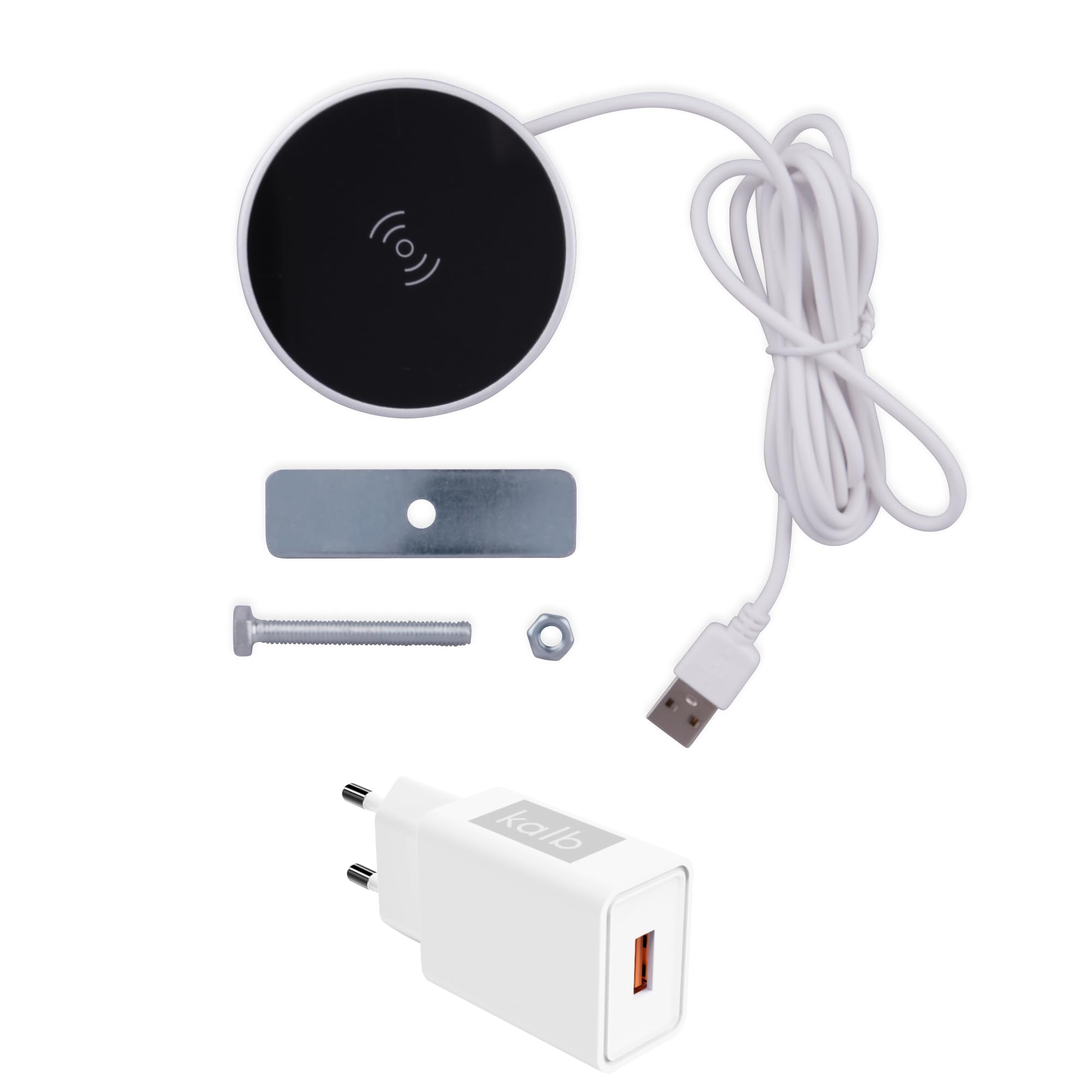 kalb | Qi Einbau Schnellladegerät 20 Watt Fast Charge Wireless Induktion Charger drahtlos Ladestation für Smartphones und Zubehör