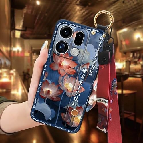 Phone Case Compatible with OPPO Find X9 Pro, Anti-dust Waterproof Back Cover Dirt-resistant Protective Wrist Strap Lanyard For M