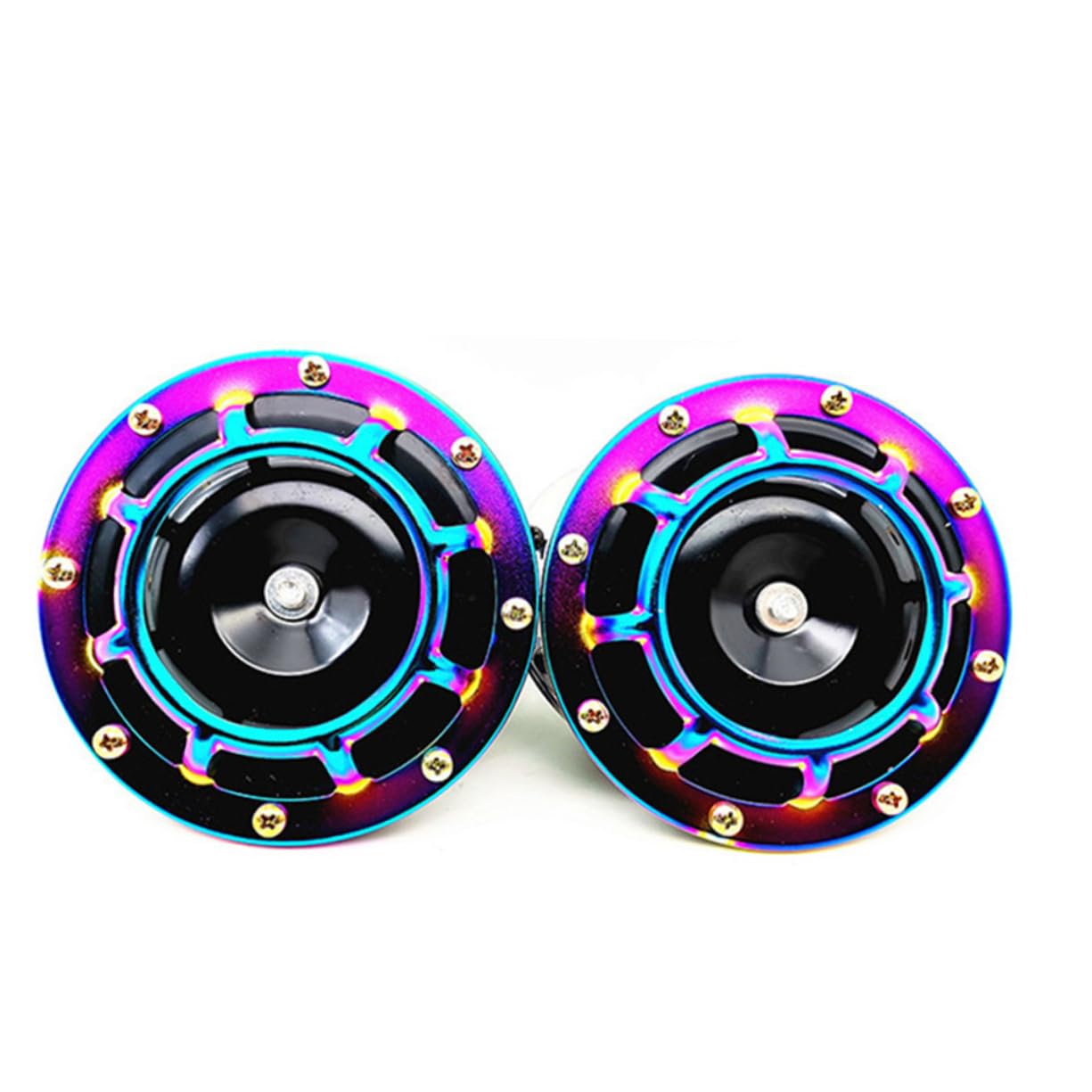 Amosfun 1 Paar Super Lautes Auto Horn Bunte Druckluft Hupe für Motorrad Wasserdichtes Lufthorn für Fahrzeugmodifikationen Einfache Installation