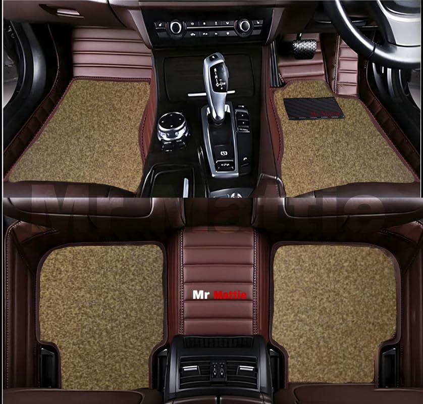 Image of Mr Mattie 10D Car Floor Mats Compatible with Skoda Octavia (2018-2022), Coffee