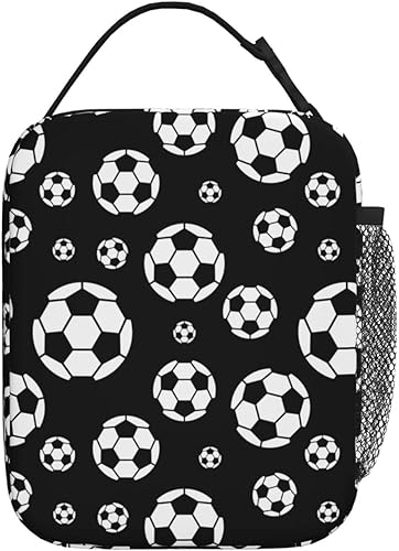 Miniatura 3 de oumghxf Bolsa de almuerzo de pelota de fútbol para mujereshombres, lonchera reutilizable para hombres, bolsa térmica con aislamiento para deportes,