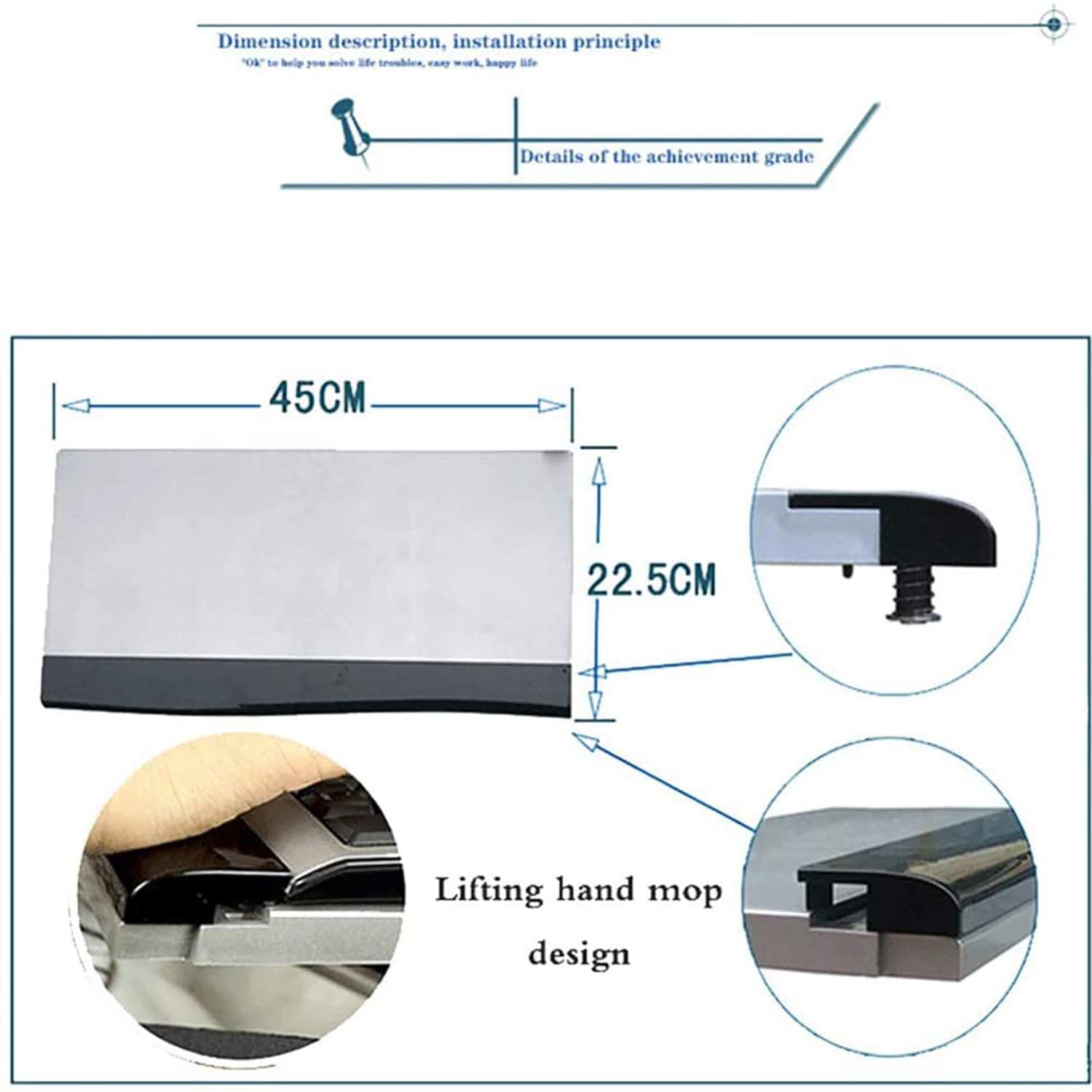 Bandeja de regazo para silla de ruedas, accesorio de mesa de trabajo de material ABS ligero para sillas de ruedas manuales o eléctricas