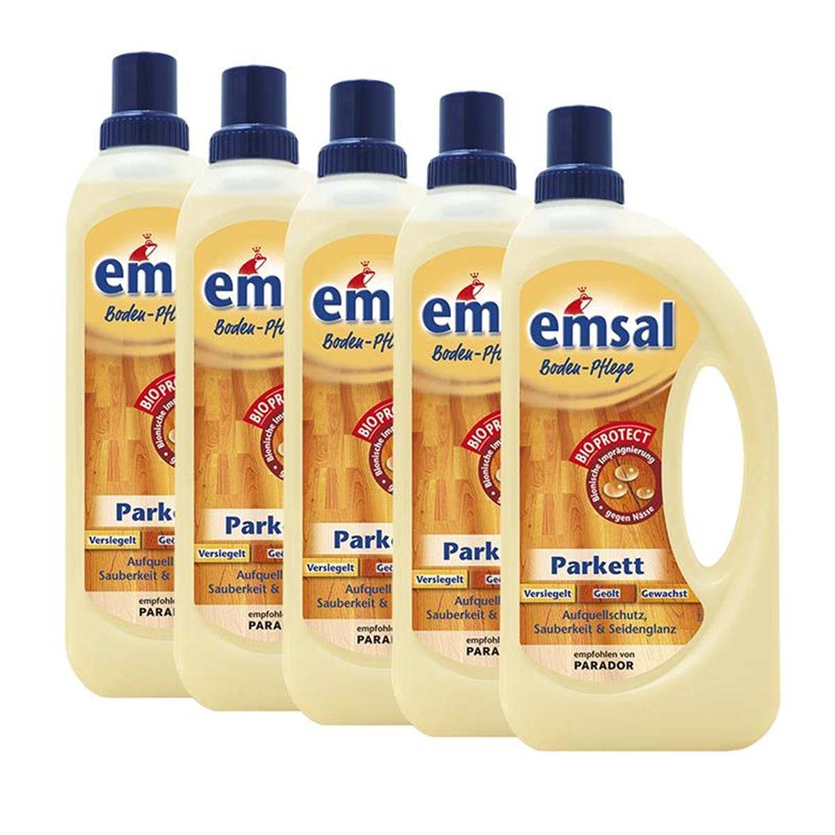 5 x Thomas Fußbodenpflege 1 Liter mit Bi-Schutz - Aufquellen Schutz, sauber & seidig
