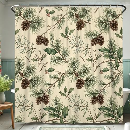Rideau de douche imperméable en polyester vert 183x183 cm - 5