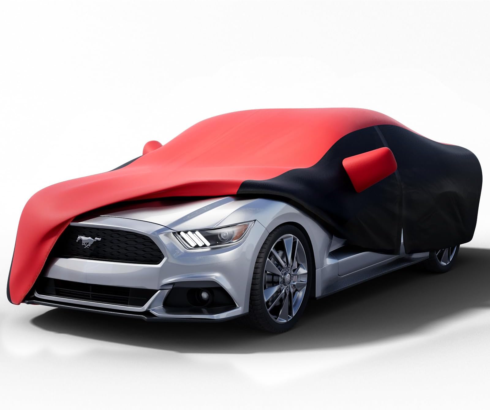 KAKIT Waterproof Car Cover Custom Fit for 1994-2023 Ford Mustang, UV Resistant Fade-Proof Cover for Mustang Cover, Indoor & Outdoor Use (Red & Black Combo)