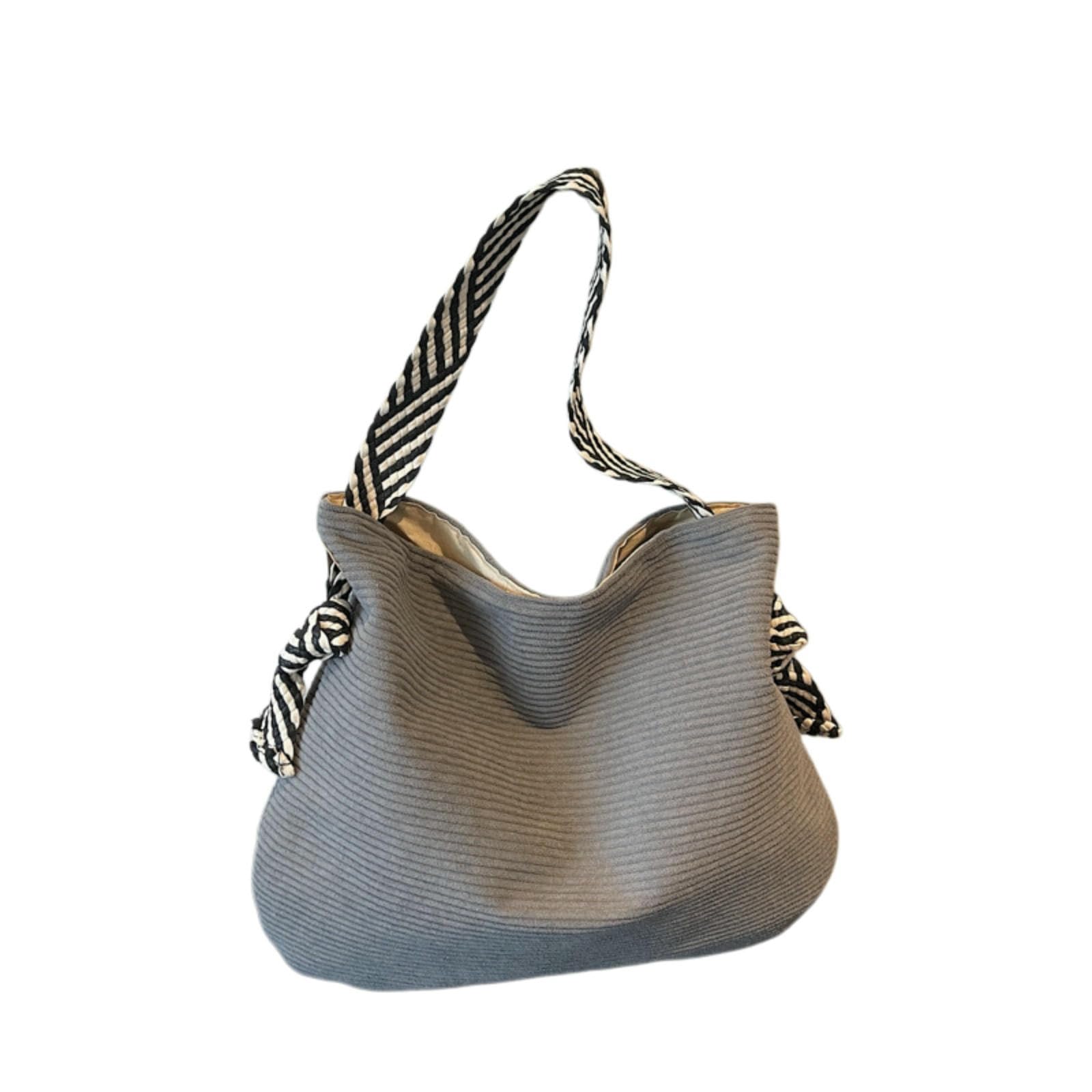 Sac femme à main bandoulière grande capacité au design épuré et tendance gris