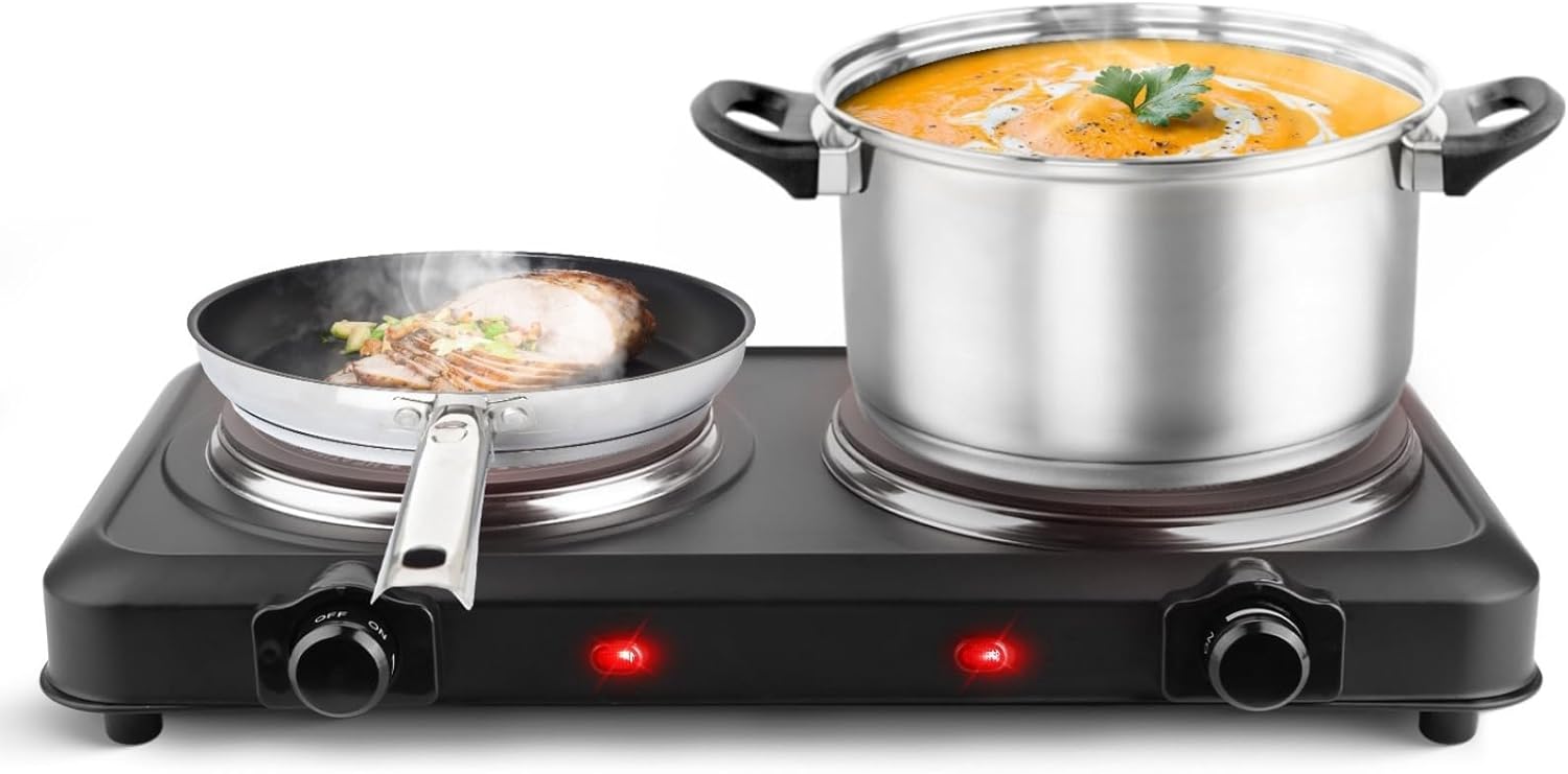 Estufa Eléctrica de 2 Puestos 1800W Radiante