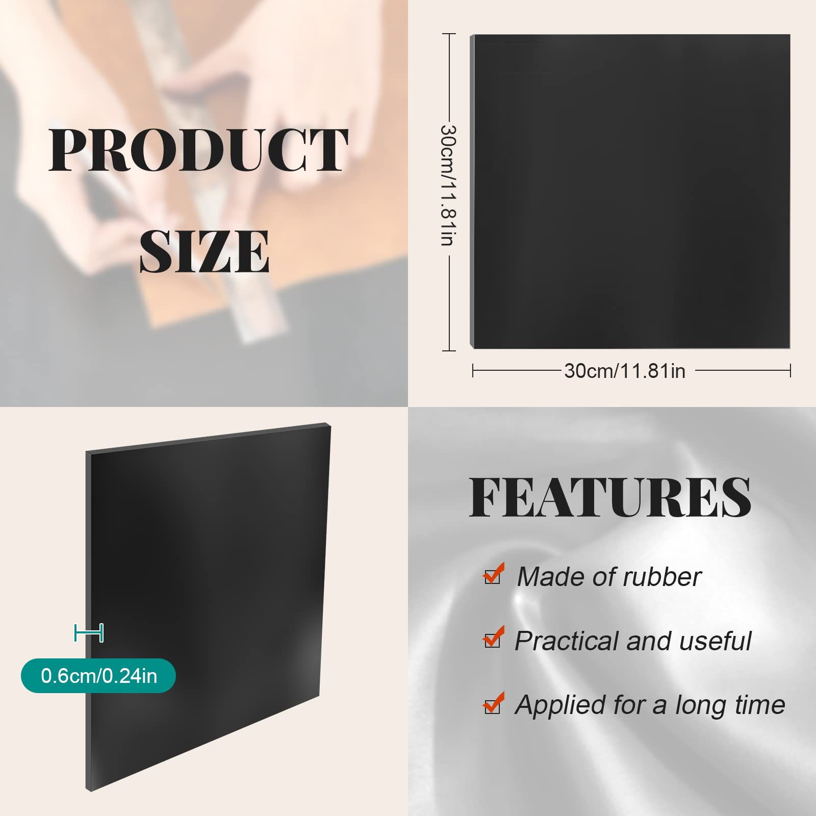 Maitys 2 Pieces Leather Punch Pad Leather Punching Board Pounding Silent Mat Stamping Handmade Craft Leather Tools for Protecting Edges Hole Punches and Absorb Concussion Sound