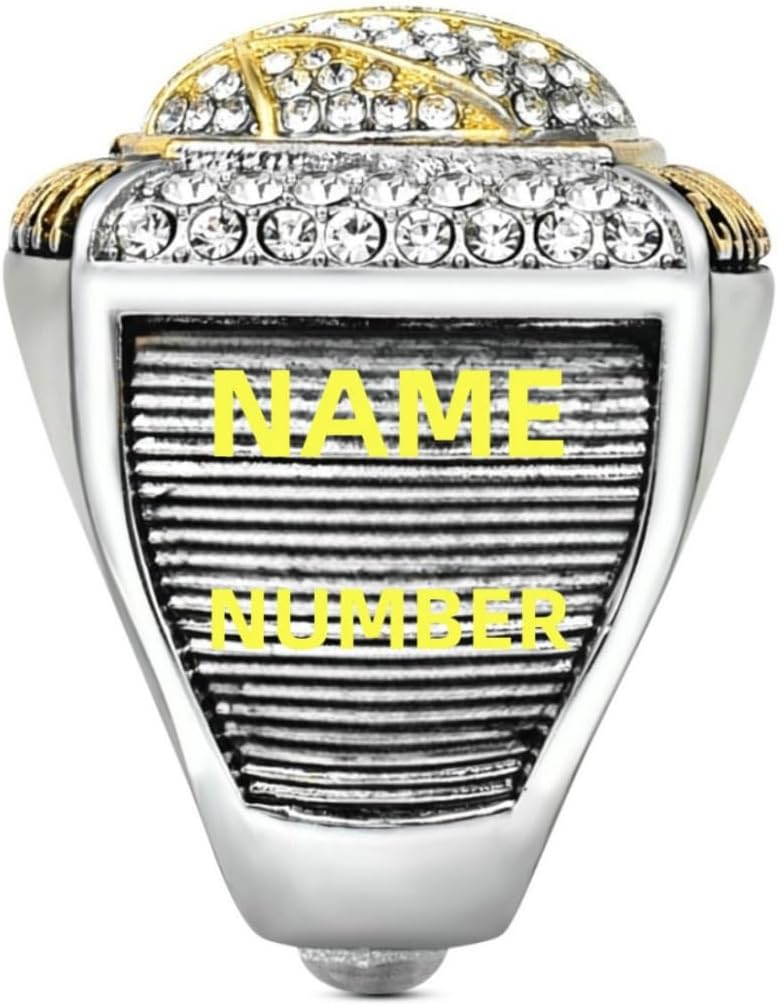 Custom Basketball Champion Ring – Personalized Name & Number, Luxury Trophy Ring for Players,Team or Coach Gift