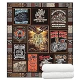 YunTu Motorcycle Blanket Super Soft Sherpa Throw Blankets for Bed Sofa and Couch Cool Motorcycle Gif