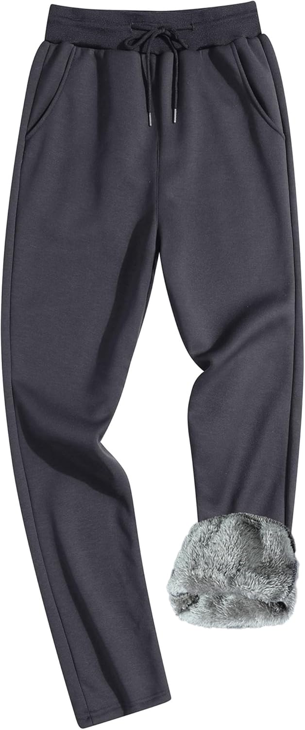 MACHLAB Men's Winter Fleece Joggers Pants Sherpa Lined Sweatpants Warm Thick Track Pants