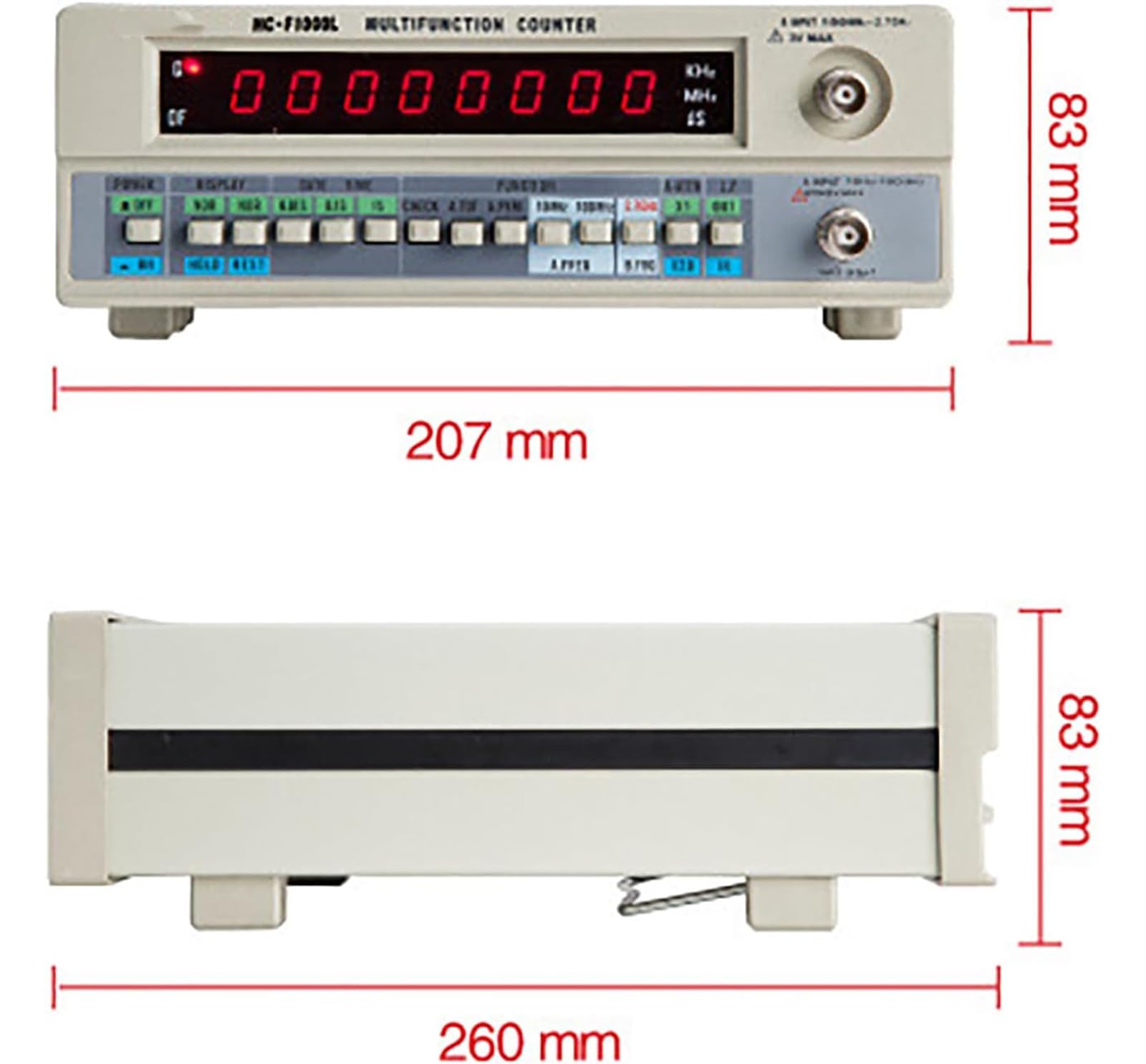 Frecuencímetro Digital LED Alta Precisión, Medidor Potencia Industrial MHz, Pantalla LED 8 Bits&rango Medición: 10Hz-2700MHz&4 Funciones: Frecuencia/ciclo/acumulación/autocomprobación, Para Industria