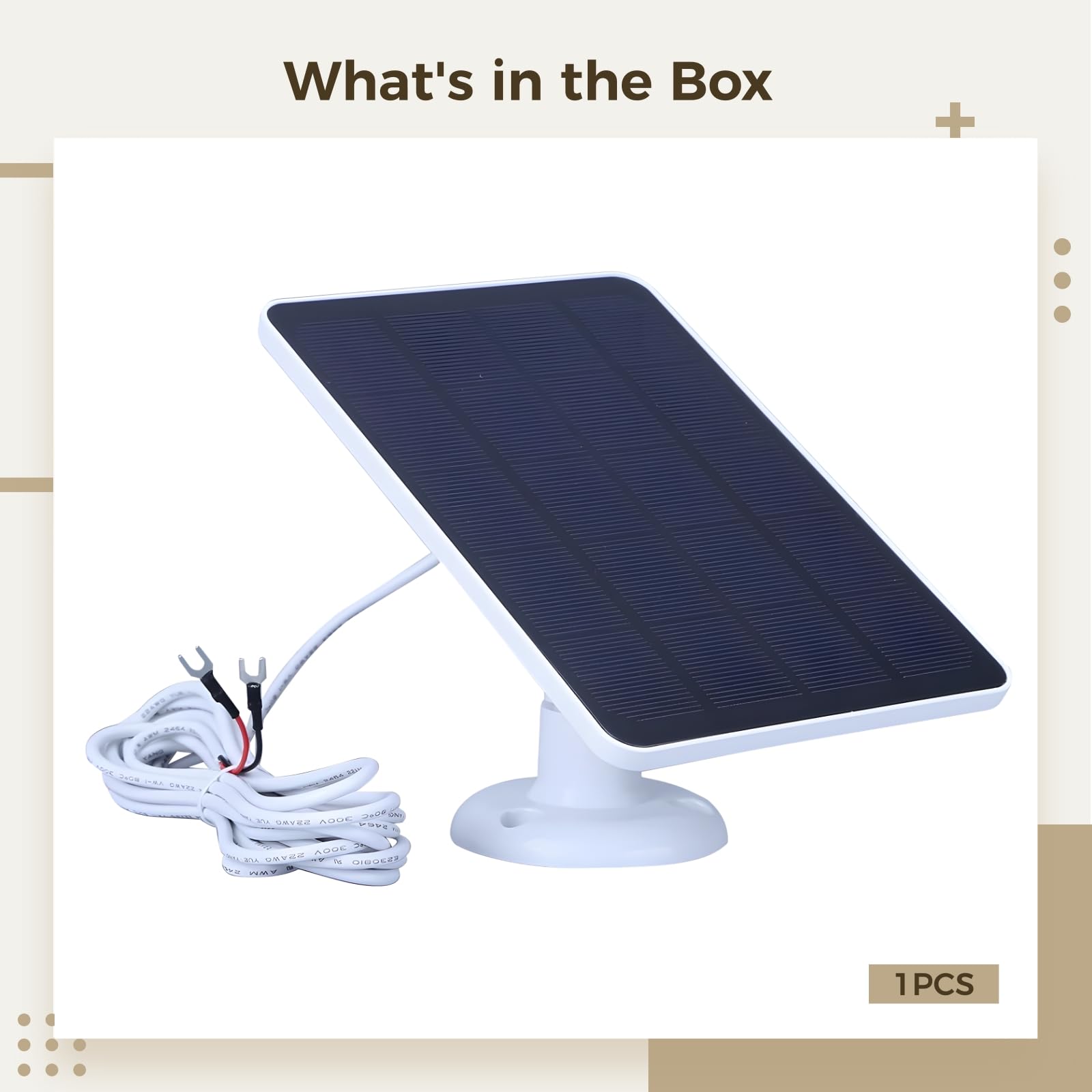 Pannello solare per telecamere di sicurezza, compatibile con telecamere di sicurezza Eufy e campanello video ad anello 4/3/3Plus/2, 4 W, monocristallino, impermeabile, supporto regolabile, cavo di