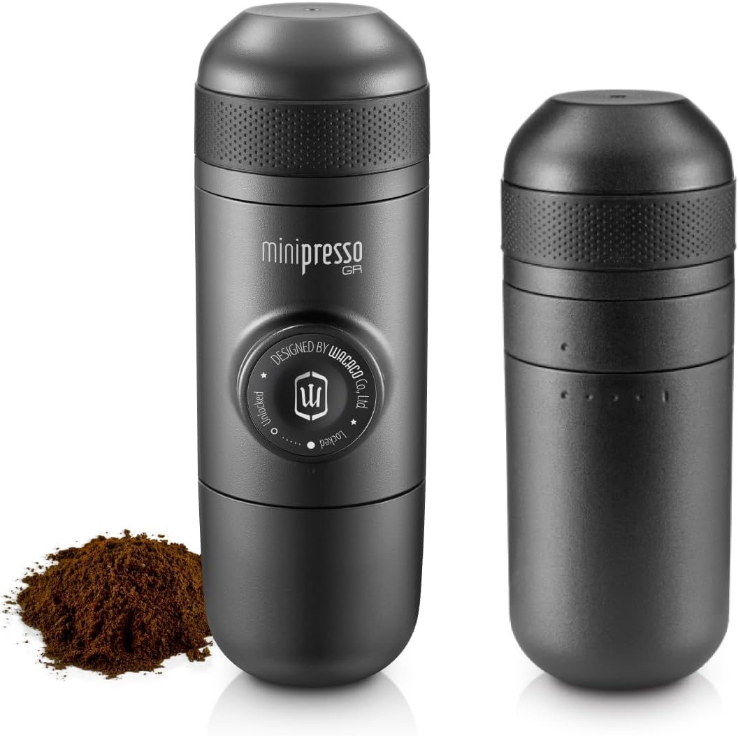WACACO Minipresso GR & Tank+ Large Water Tank Bundle - Portable Espresso Maker with Extended Capacity for Lungo Brewing