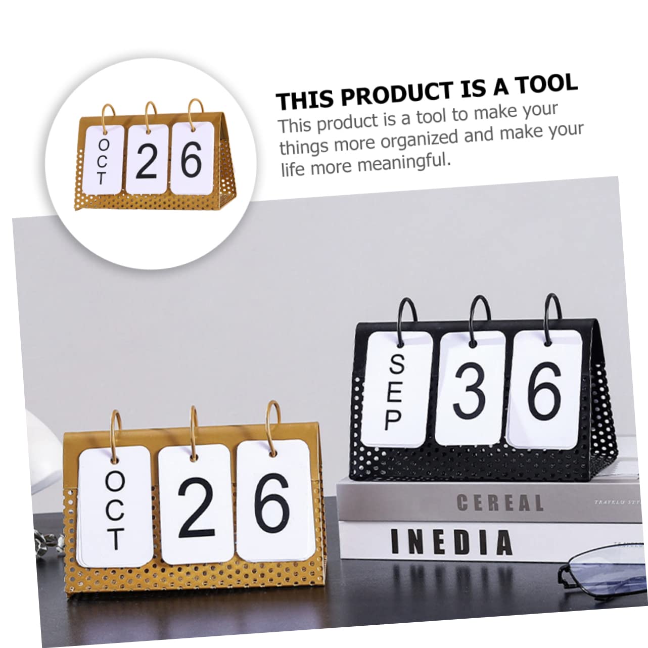 Abaodam 2pezzi Calendario Da Tavolo Metallo Planner Mensile Con Spirale Design Moderno Per Ufficio e Casa Stabilità e Facilità Di Utilizzo Decorazione Elegante Per Scrivania