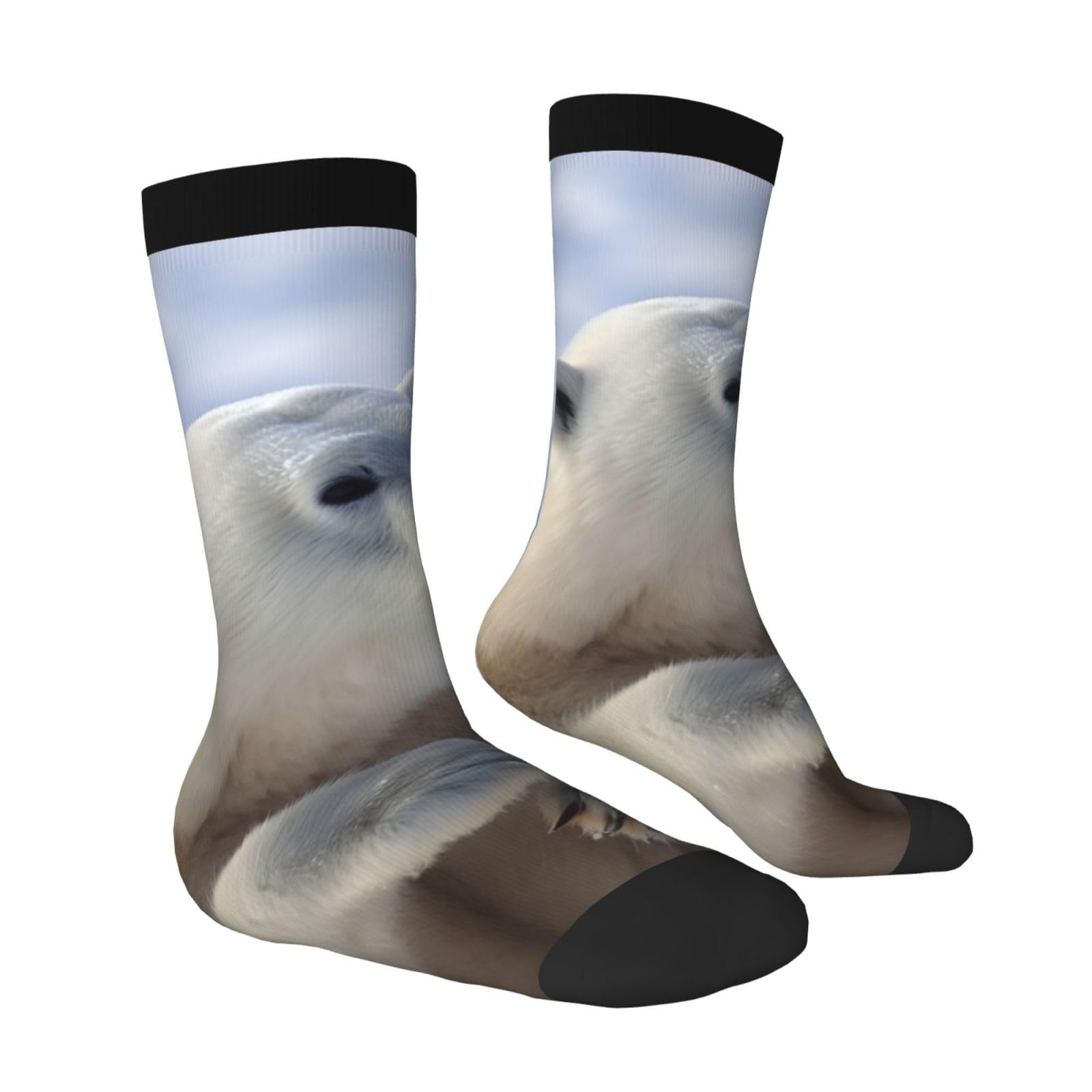 LZQPOEAS Polar bear Athletic Socks Unisex Cushioned Crew Socks Hiking Running Calf Sock Soft Above Ankle Sock