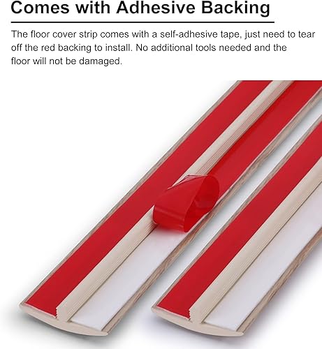 Miniatura 2 de Transition Strip Rigid PVC 4cm Floor Flat Divider Strips Floor Transition Strip Self Adhesive T-Shaped Molding Multi-Purpose Reducer Flooring