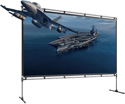 100 inch Foldable Portable Projector Screen, Indoor Outdoor 3D 4K Movie Screen with Stand for Theater, Backyard, Cinema