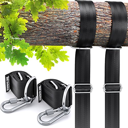 Adjustable Tree Swing Straps Hanging Kit - 2X Heavy Duty 4ft Strap Complete Set - Seat, Tire Swings, Hammocks & More Outdoor Hanger - Your Baby, Toddler, Kids Safety First
