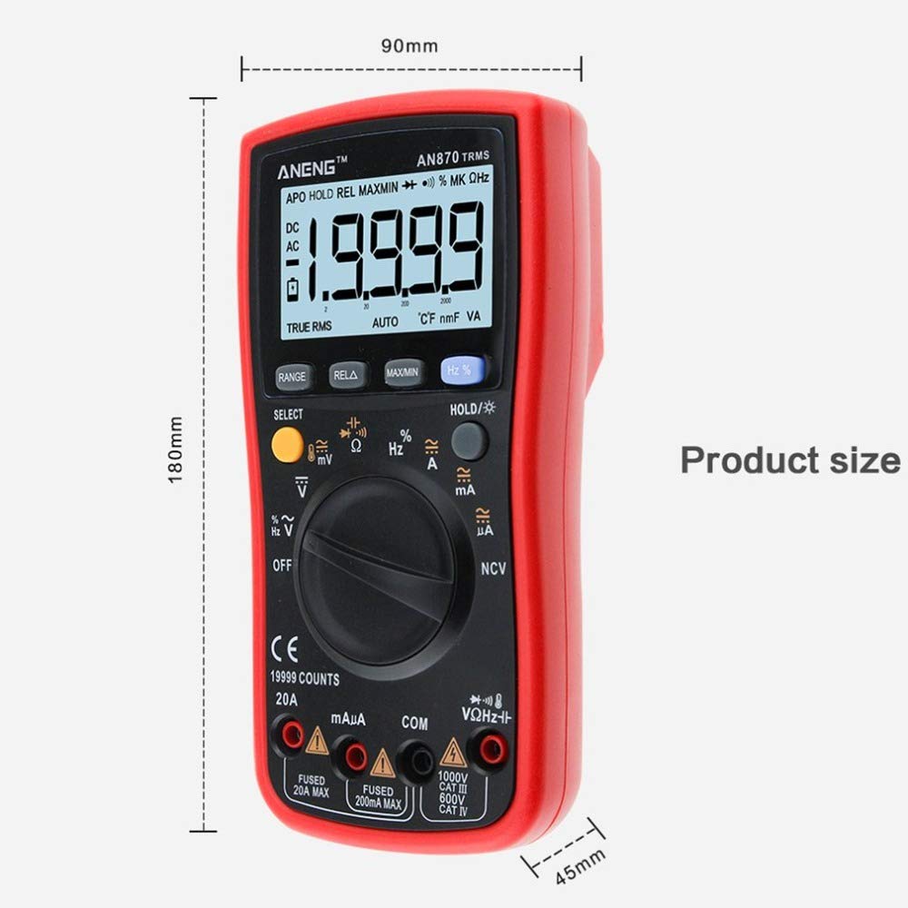AN870 Multimetr cyfrowy 19999 True RMS AC/DC Napięcie V Ampere Ohmic Pojemność częstotliwość temperatura PCI tester