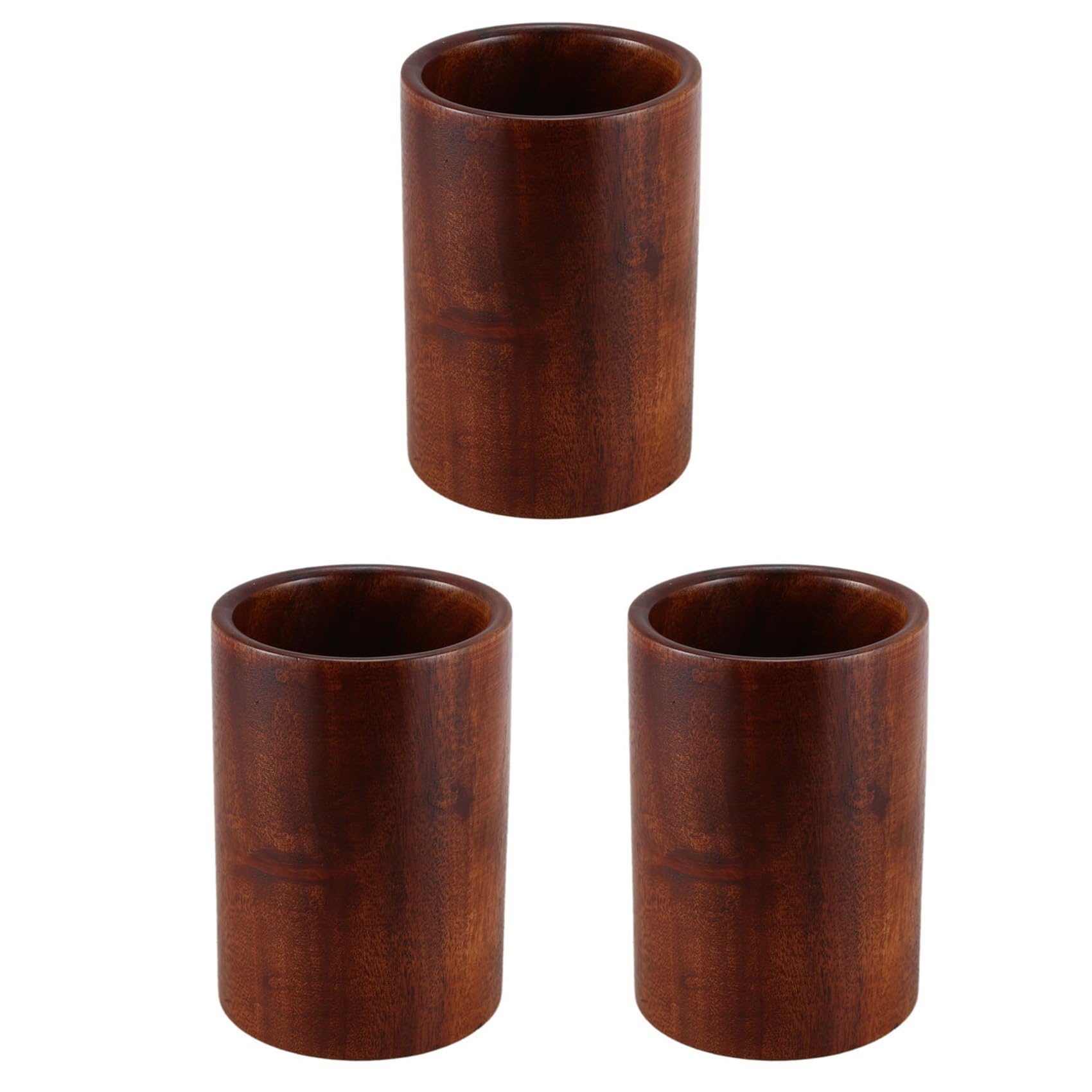 Hndhbfgrt 3X Utensil Holder, Wooden Kitchen Cooking Utensils Holder for Countertop Dining Table Desk, 3.4 X 3.4 X 5 Inch