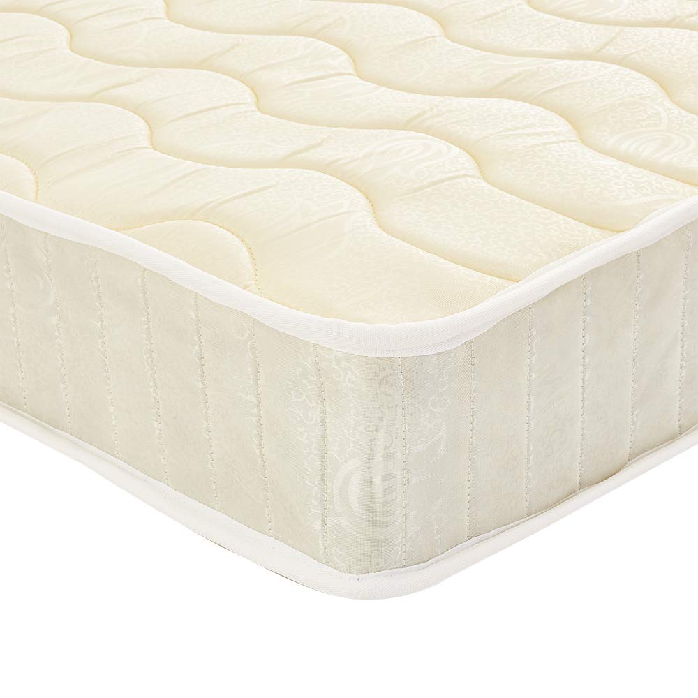 Panana 4ft6 Double Mattress, Double Foam Spring Mattress Budget High Density Foam Sprung Mattress, 135 x 190 x 20cm, Cream, Wavy Pattern