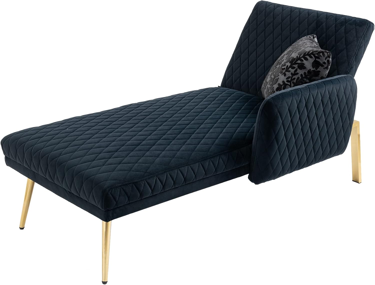 Buy Modern Velvet Chaise Lounge Chair Indoor with 3 Reclining Angles