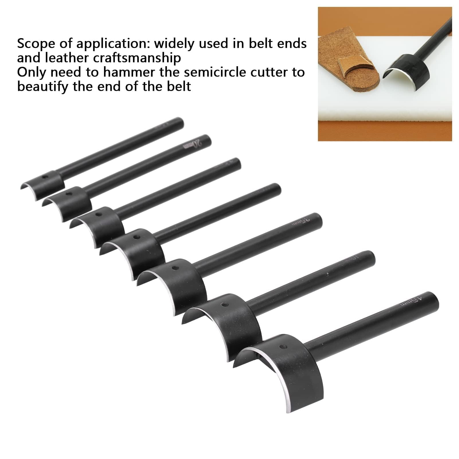 7Pcs Leder Handwerk Werkzeuge Leder Halbrund Cutter Punch DIY Halbkreis Ende Ecke Halbrund Punch für DIY Craft Handwork