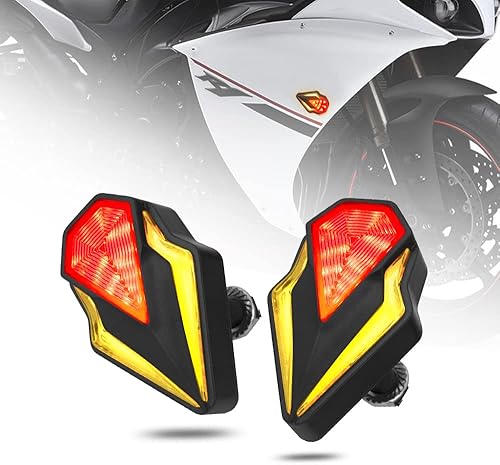 Señales de giro de montaje empotrado intermitentes secuenciales LED de 3 cables delanteros compatibles con Yamaha YZF R1 R3 R6 R6S FJ 09 FZ MT 07 09
