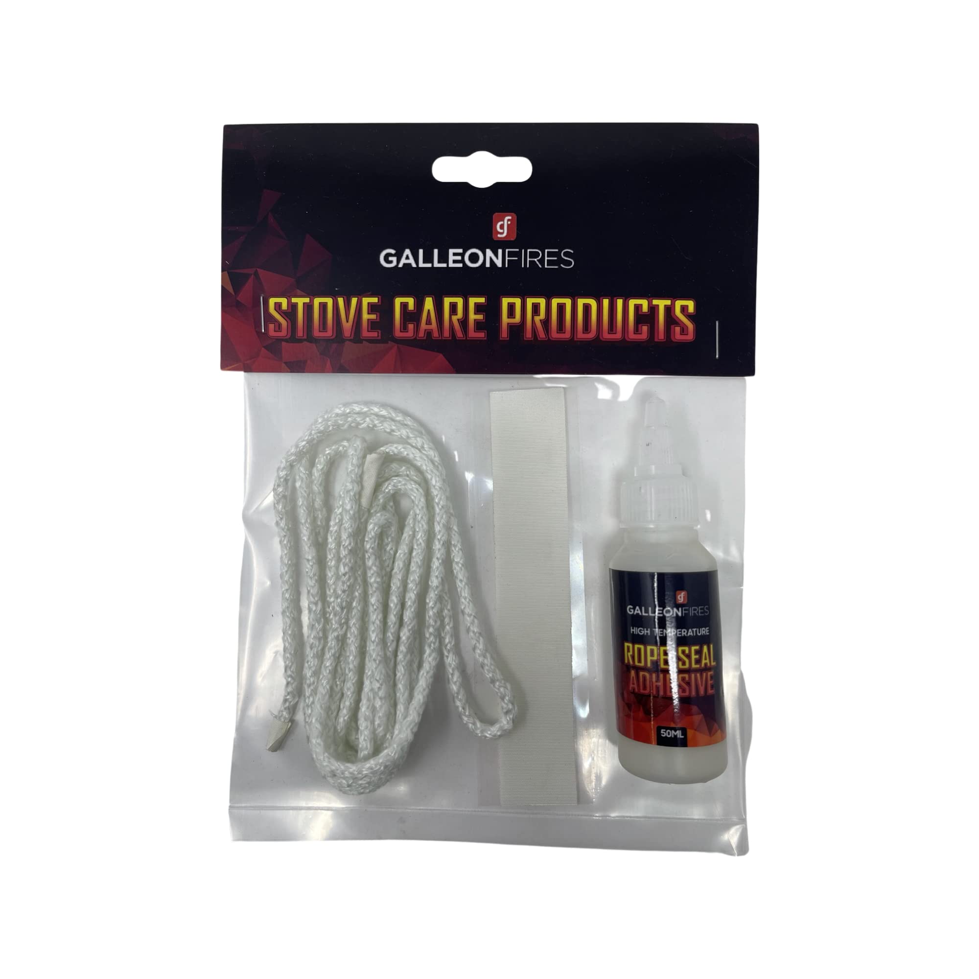 3mm White Rope for Stove Door, Woodburning Replacement Rope Kit, White Rope Seal Pack (with Large 50ml Super Seal Glue) 3mm x 2M