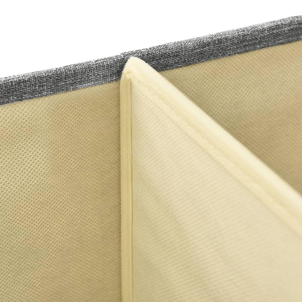 Aufbewahrungsboxen 2 Stk Stoff Grau 50x30x25 cm mit 2 Fächern zusammenklappbar für Kleiderschrank, Schminktisch Organizer und Schubladen zur praktischen Aufbewahrung