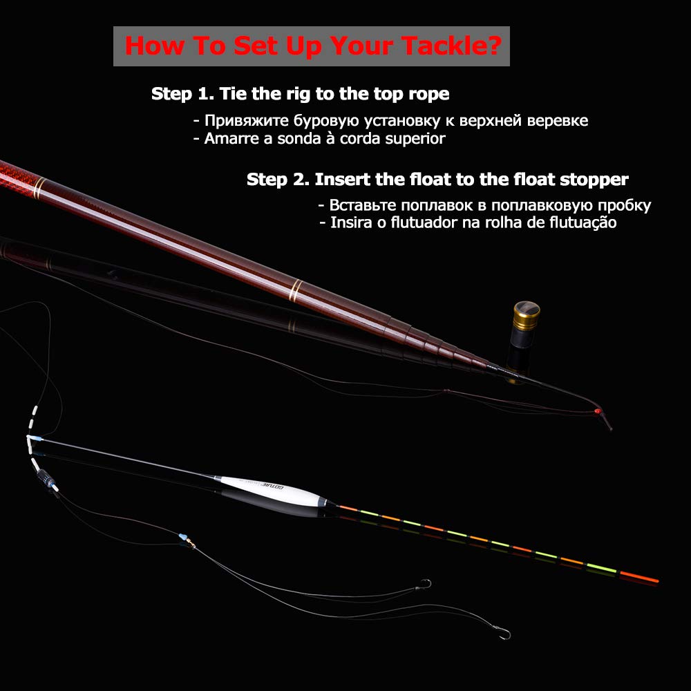 Caña de Pescar Kit de caña de Pescar telescópica de Fibra de Carbono 3.0-7.2m Cirilla de Pesca de Flujo con Puntas de Repuesto, Conjunto de Plataformas de Pesca (Color : Red, Size : 6.3M Rod Float S