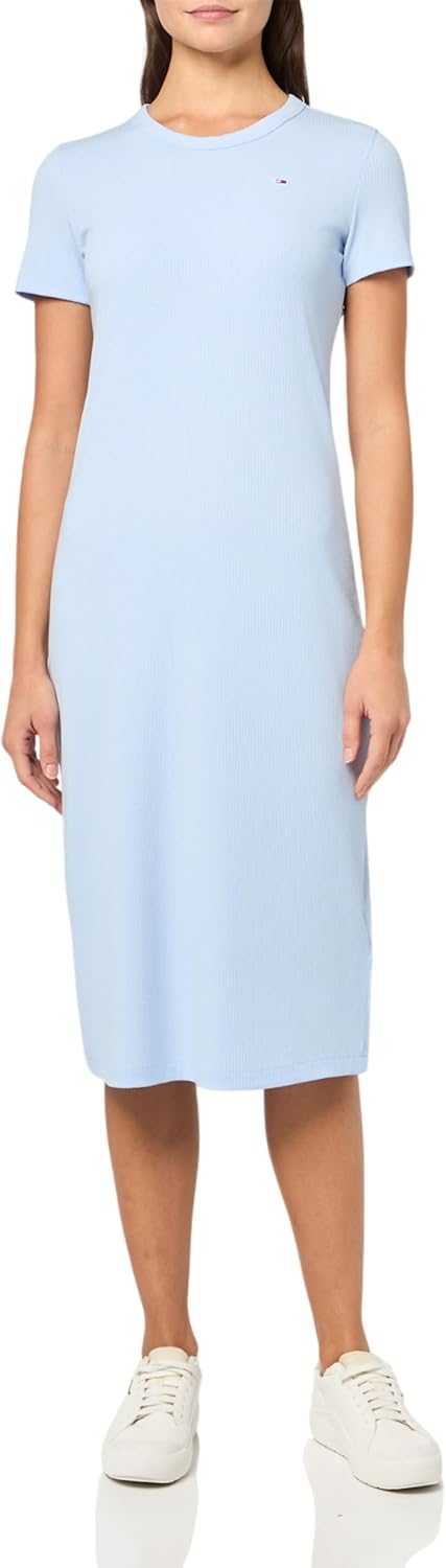 Tommy Jeans Womens Bodycon Midi Dress with Logo Detail