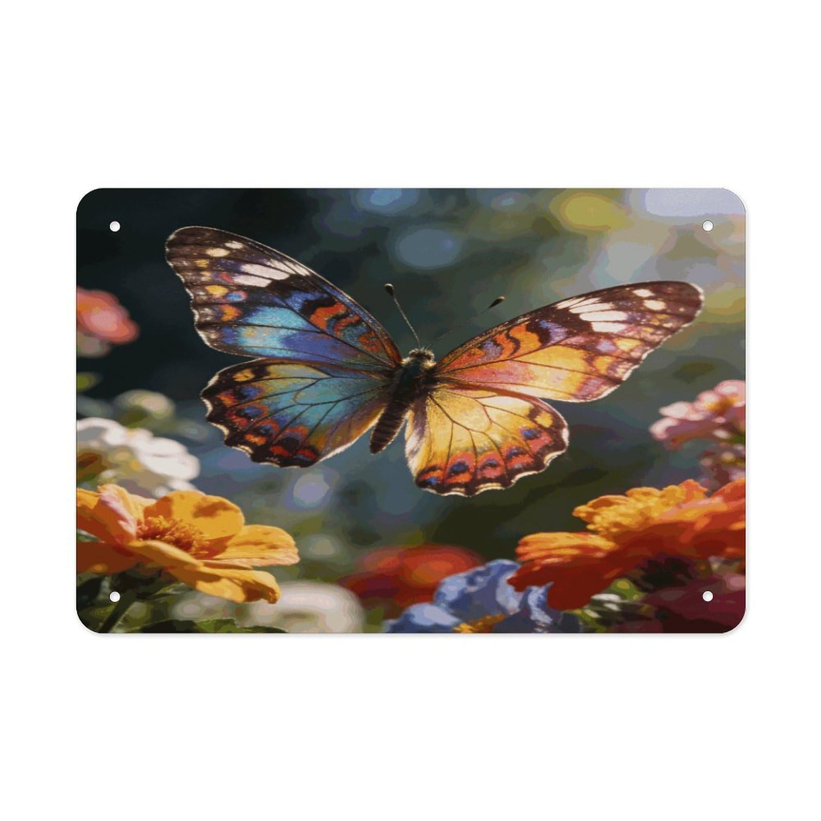Fodpand Style Butterfly Wall Art Metal Tin Signs Bar Metal Tin Sign Wall Decor For Home Living Room Bedroom Toilet Hotel Halloween Decor Gifts 7.9X 11.8 Inch
