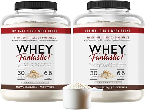 Miniatura 6 de Whey Fantastic - Sin sabor - Polvo de proteína de suero de leche 100% natural alimentado con pasto - Mezcla única de 3 suero de leche, aislado de