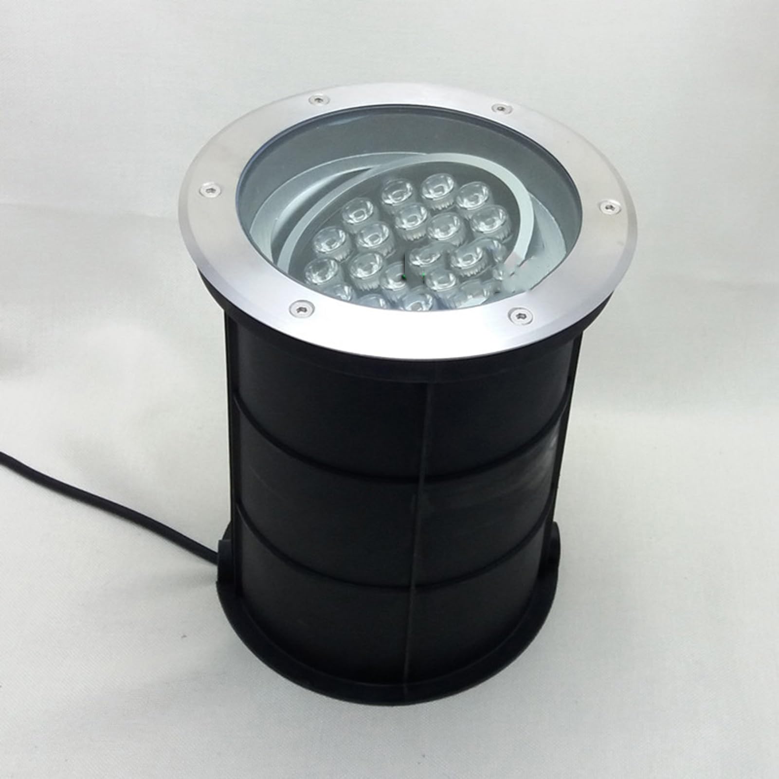 Lampa ogrodowa - zewnętrzna wpuszczana reflektor LED, wbudowany reflektor LED z regulowanym oświetleniem podziemnym AC85-265V, wodoodporne oświetlenie ogrodowe IP65, do okrągłej lampy krajobrazowej
