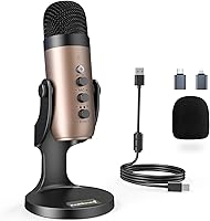 Vista 14 de ZealSound Micrófono de podcast para PC, micrófono USB con cancelación de ruido con ganancia, ajuste de volumen y botón de silencio, monitoreo y eco